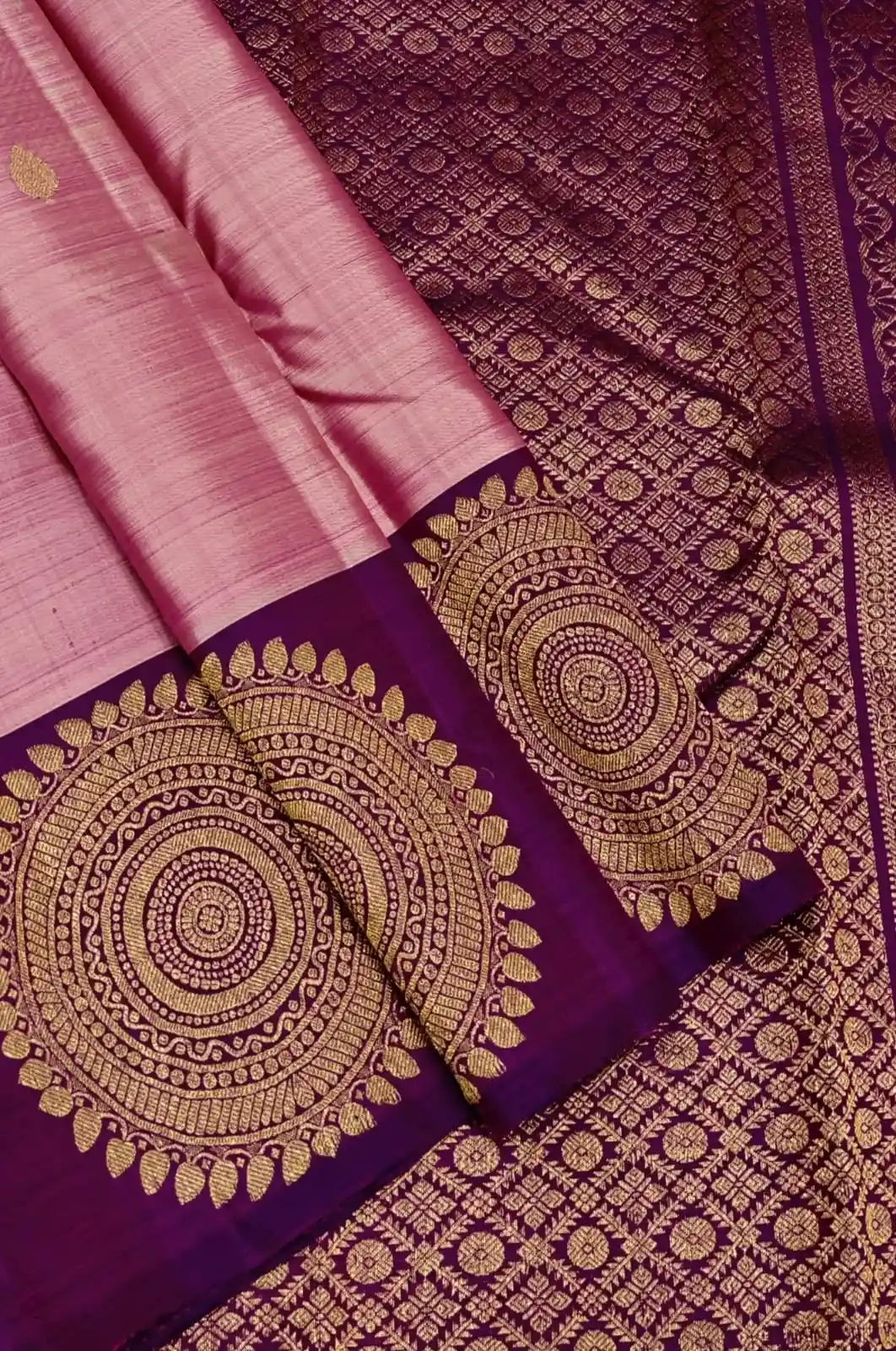 Blush Pink & Deep Violet Chakra Saree